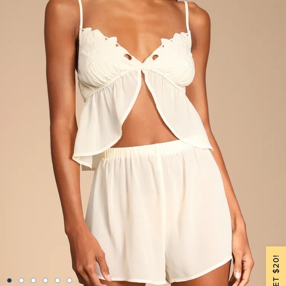 Lulus Other - Ivory Embroidered two-piece lingerie set